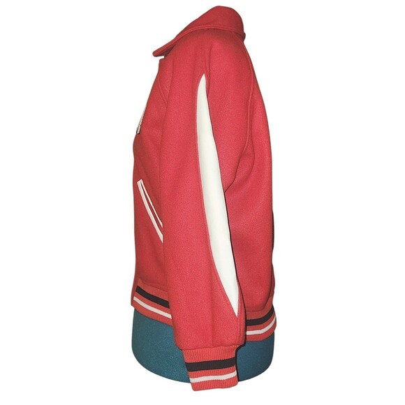 FOREVER 21 Red Varsity LA Letterman Jacket 'Established in 91' on back Small - Picture 3 of 6